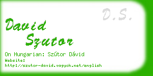 david szutor business card